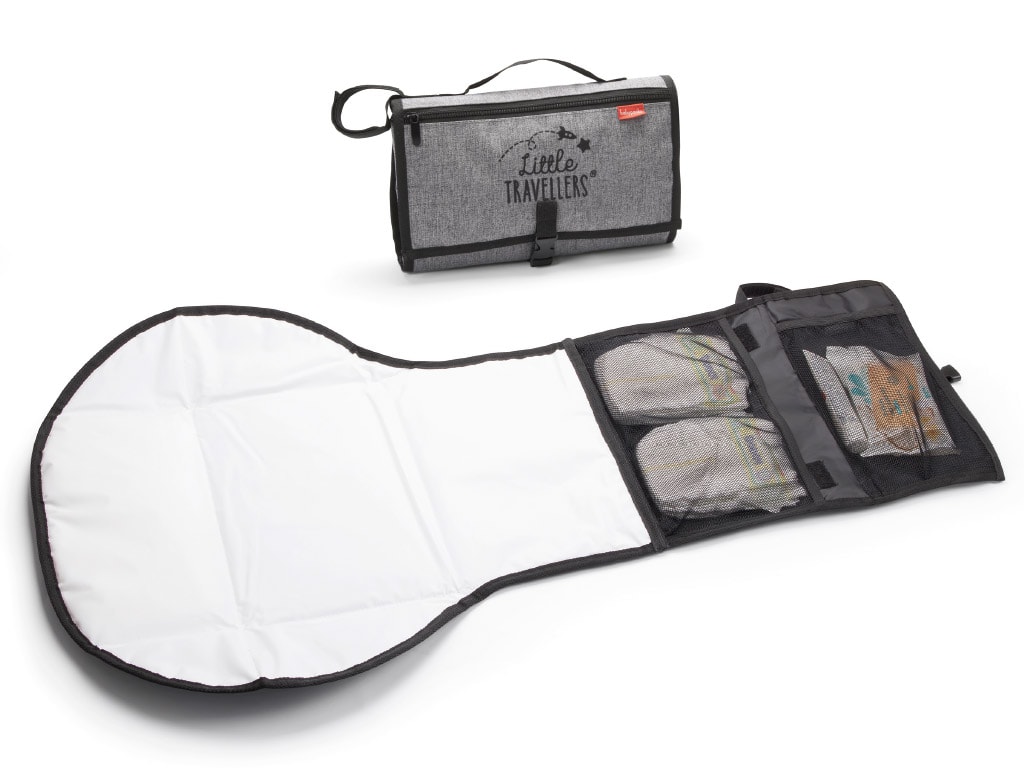 Portable diaper changing pad.