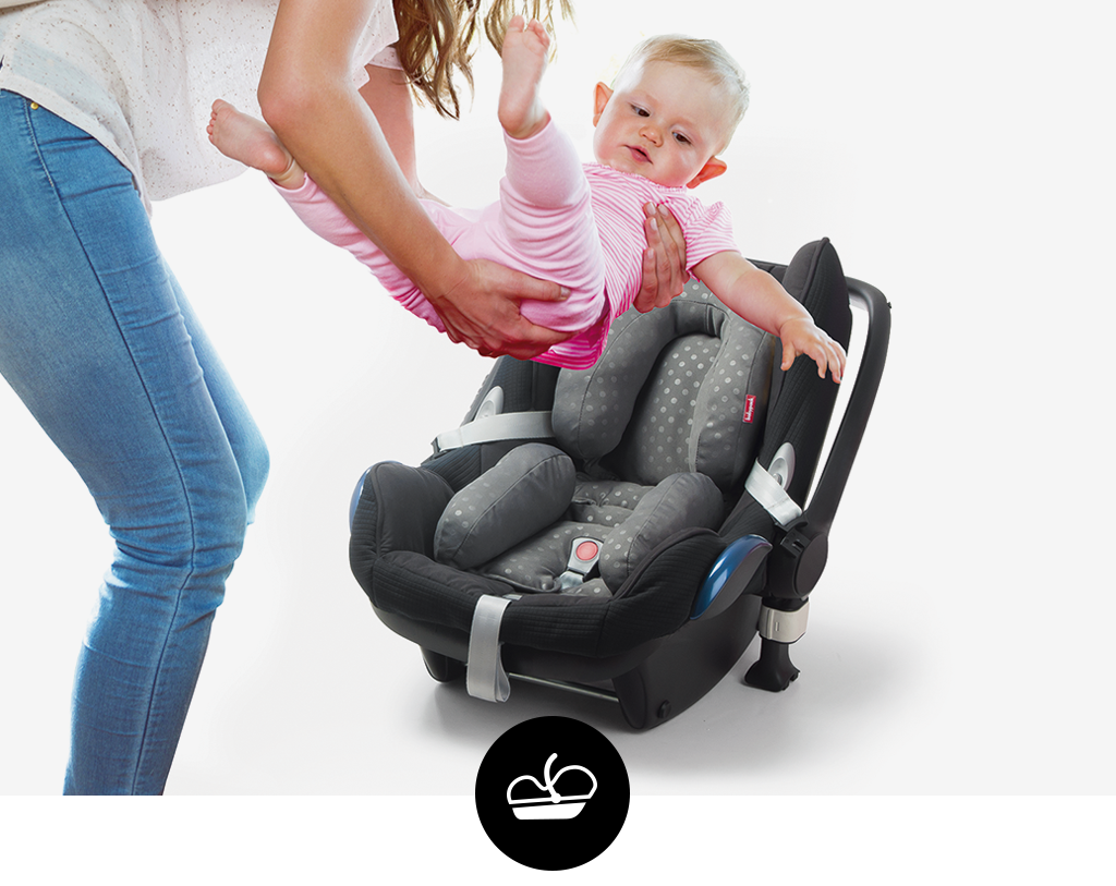 El cojín reductor Duo de Babypack se puede usar en capazos, hamacas y sillas infantiles de coche