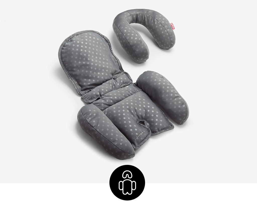 El cojín reductor Duo de Babypack consta de dos piezas para poder usarlas por separado