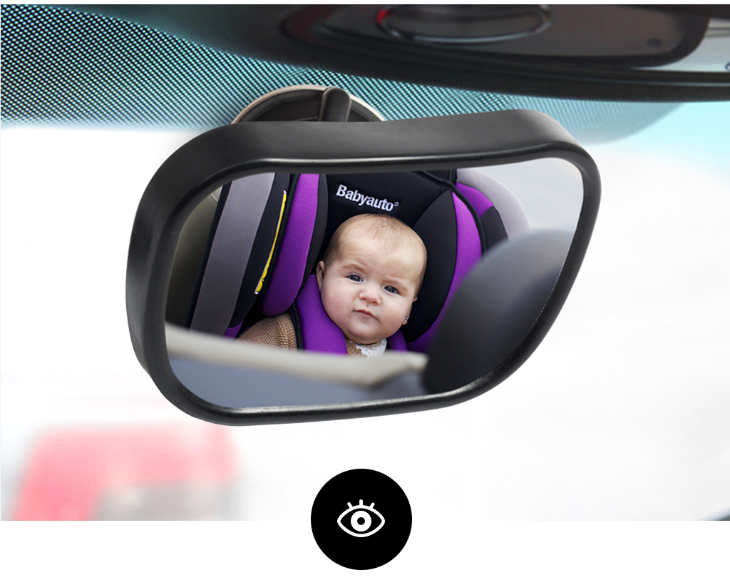 Babypack mirror convex shape offers wide and clear viewv