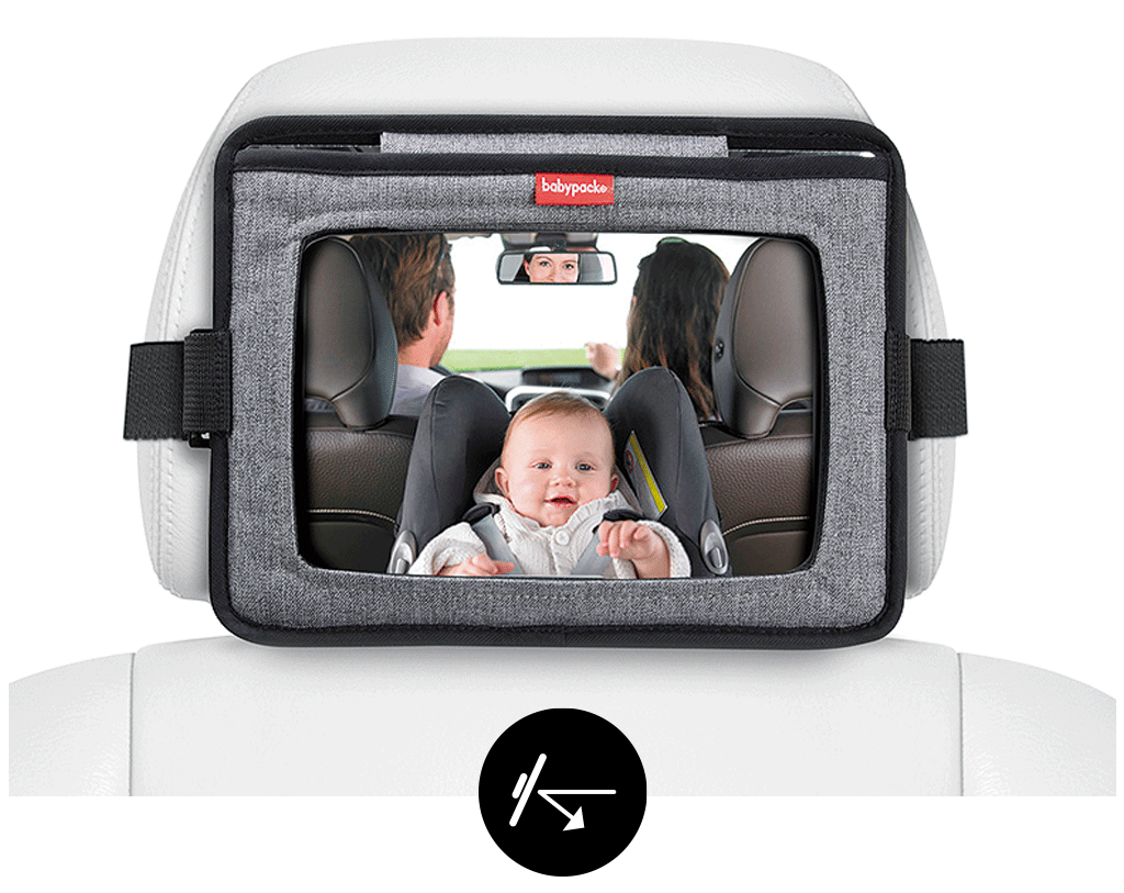 Espejo ofrece imagen del bebév cuando viaja en la parte trasera del coche