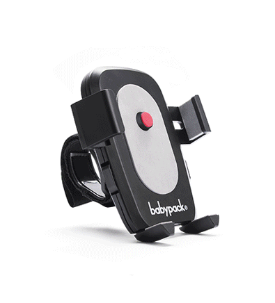Universal phone holder for pushchair. With adjustable strap fits any handlebar.