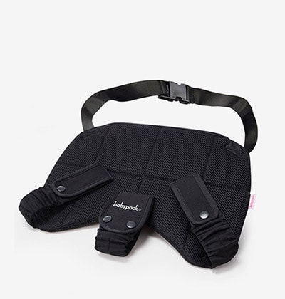 Pregnancy safety belt Babypack. Positions properly the car belt on the mom's belly during pregnancy.