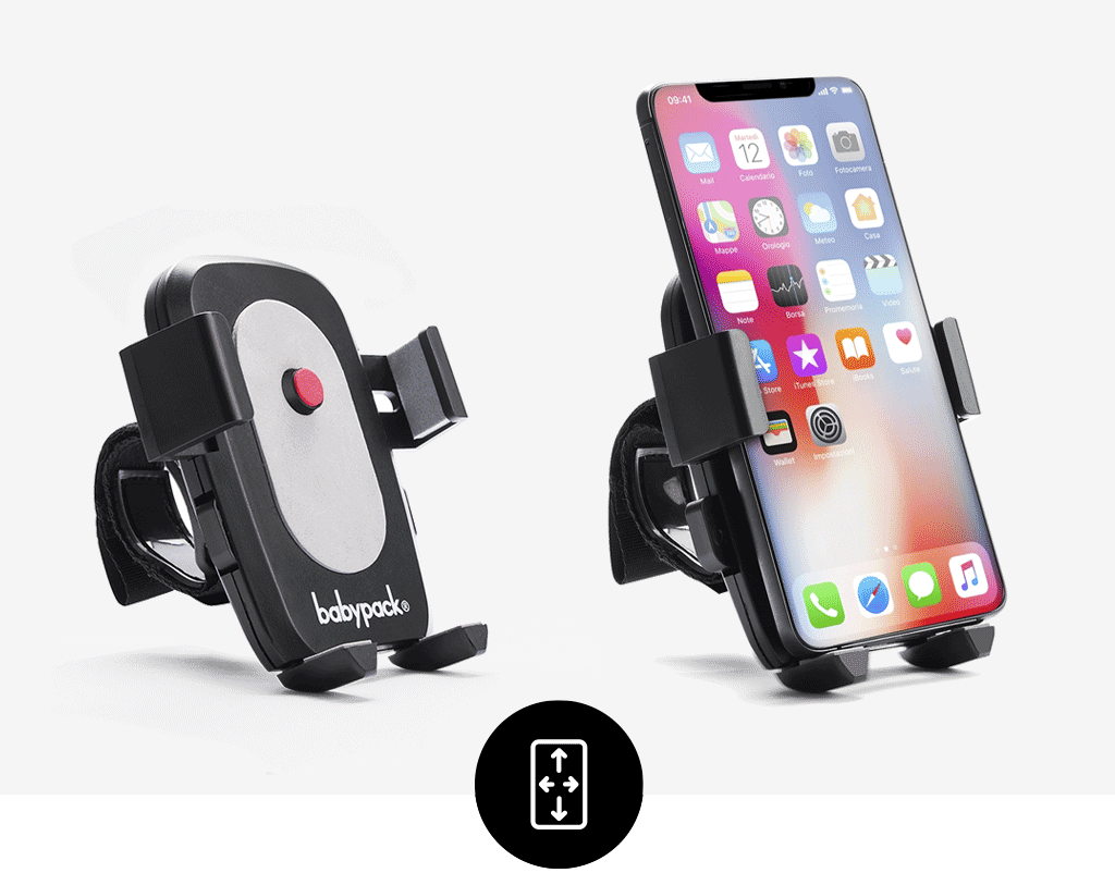 The holder side clamps holds a phone no matter the size